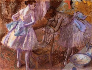 Edgar Degas : Two Dancers in Their Dressing Room